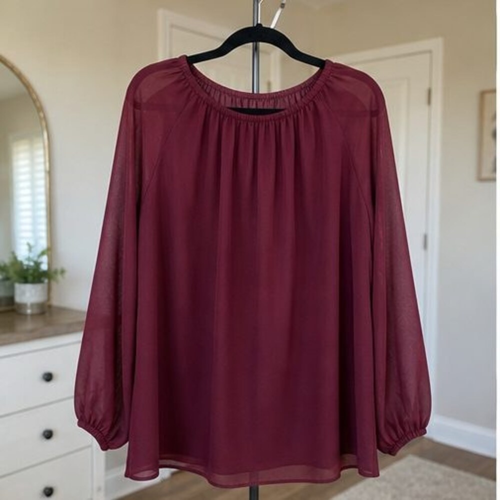 Mauve Tie Neck Blouse